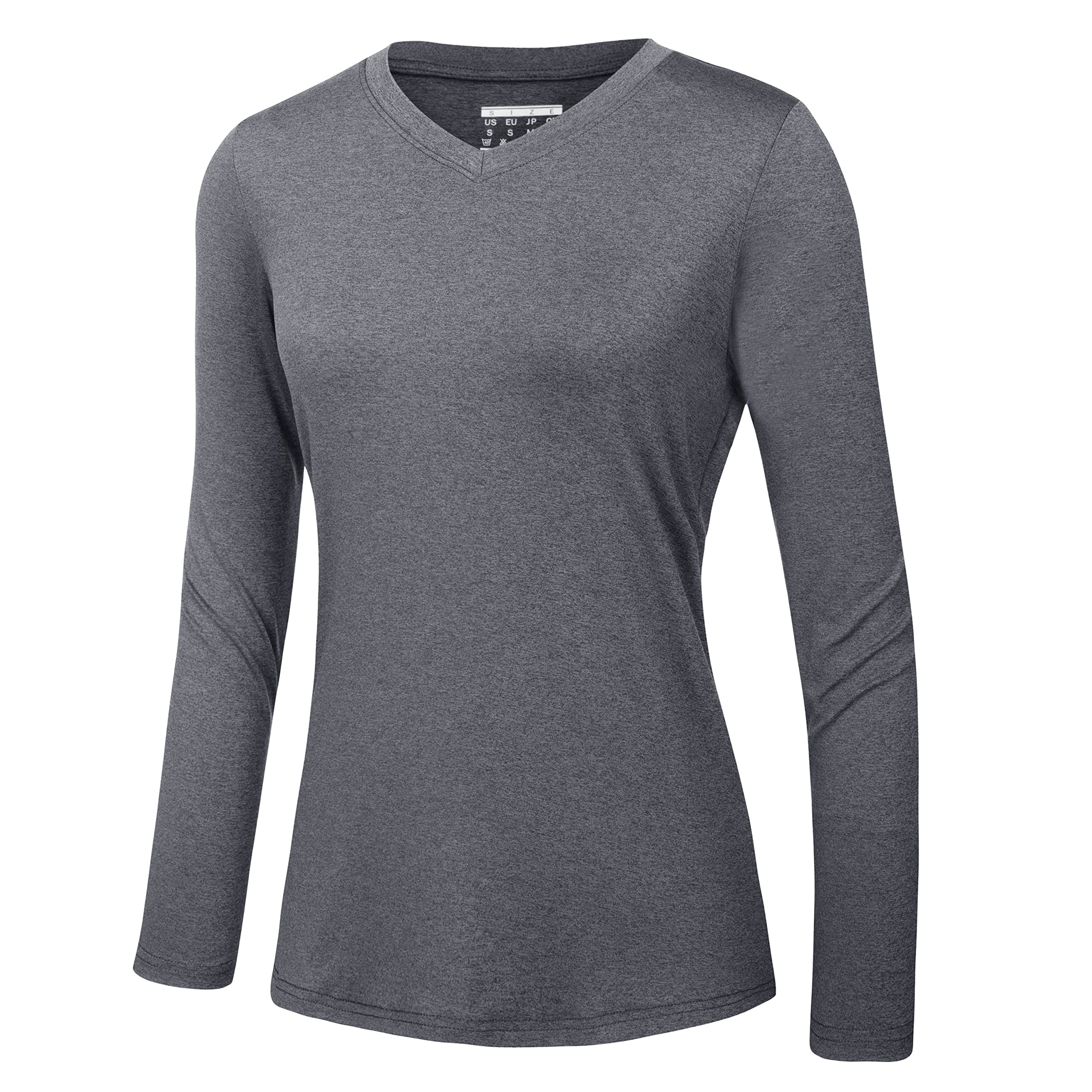 MAGCOMSEN Swim Shirt for Women Long Sleeve UV Protection Shirts Quick Dry  Lightweight Rash Guard Shirt Dary Grey,S
