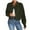 Green, variant on qolati Women's Corduroy Cropped Jackets Soft Warm Button Down Shacket Jacket Casual Long Sleeve Fall Outerwear with Pockets