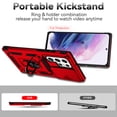thumbnail image 3 of Heavy Duty Armor Case for Samsung Galaxy S23 Ultra, Rugged PC Soft TPU Military Grade Shockproof Metal Magnetic Car Mount Shockproof Cover with Camera Lens Sliding Ring Holder Bracket Case,Red, 3 of 8