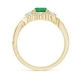 thumbnail image 2 of Angara Natural 0.75 Ct. Emerald with Diamond Vintage Inspired Ring in 14K Yellow Gold for Women (Ring Size: 3), 2 of 10