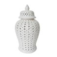 thumbnail image 1 of Sagebrook Home 17" Cut-Out Clover Temple Jar, White, 1 of 1