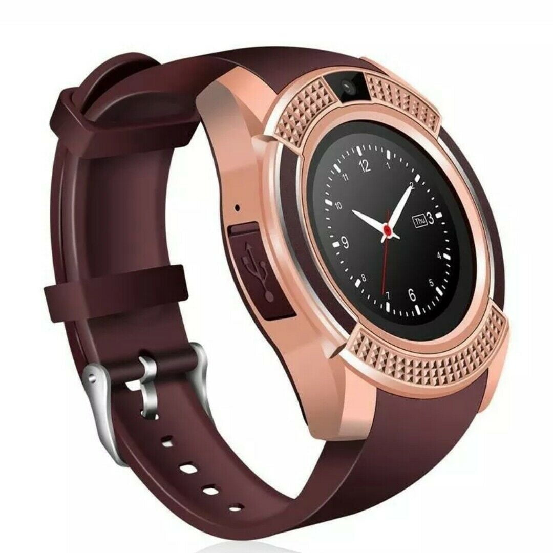 V8 Smartwatch Fitness Watch Wrist Phone Watch Touch Screen IP67 Waterproof  Fitness Tracker with Heart Rate Monitor Pedometer Sports Activity Tracker  Watch- golden - Walmart.com