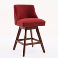 thumbnail image 4 of Wine red 360-degree swivel barstools set of 2 with foam and spring filler for dining comfort, 4 of 6