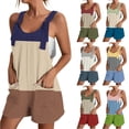 thumbnail image 2 of Vhkiploz Summer Tank Romper For Women Printed Sleeveless Adjustsble Strap Shorts Tank Overalls Casual Vacation Stretch Cami Shorts Outfits With Pockets, 2 of 5