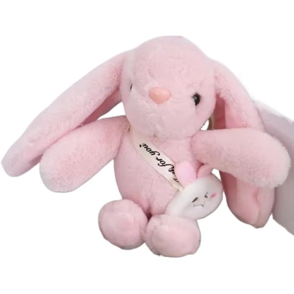 Cute 15cm Rabbit Fur Keychain for Women - Soft and Fluffy Bag Charm and Car Key Pendant, Faux Fur Accessory