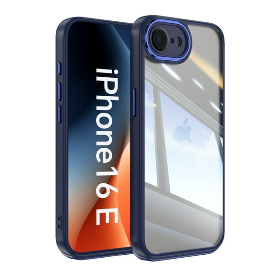 Allytechgroup iPhone 16e / 17e Case, Shockproof Bumper Slim Fit Clear Back Cover with Camera Lens Protector - Anti-Scratch Phone Case for Apple iPhone 16e 17e, Blue