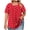 Red, variant on Plus Size Tops for Women Polka Dot Round Neck Short Sleeve Button Up Pleated Casual Blouse, Red XXL