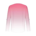 thumbnail image 7 of ShiShine 3/4 Length Sleeve for Women Tops Henley Shirts V Neck Gradient Color Trendy Work Clothes Fashion Outfits, 7 of 7