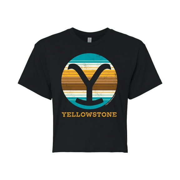 Yellowstone - Y Branded Blanket - Juniors Cropped Cotton Blend T-Shirt