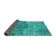 thumbnail image 2 of Ahgly Company Indoor Rectangle Patchwork Turquoise Blue Transitional Area Rugs, 2' x 4', 2 of 4