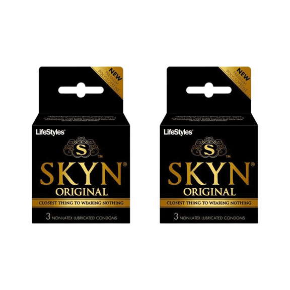 SKYN Non-Latex Lubricated Condoms, Original, 3 Count (2 Pack)