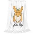 thumbnail image 2 of Balery Prince Corgi Dog Manta de Felpa Suave y Acogedora – Cobija de Franela Aterciopelada para Cama, Lavable y Cálida para Sofá, Mascotas, Transpirable-60"x50", 2 of 7