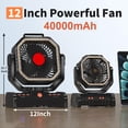 thumbnail image 2 of Ventilador de Camping EEIFO 30cm con Linterna LED 40000mAh con Control Remoto Negro, 2 of 7