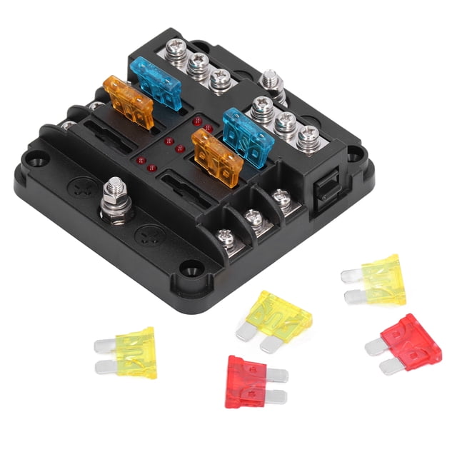 Fuse Block, High Strength PBT Material Fuses Box 6 Way For 10-32V Vehicle ANGGREK Otros