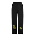 thumbnail image 5 of HAPIMO Capri Cotton Linen Pants Petal Tube for Women Retro Sunflower Trousers Trendy Clothes Elastic Waist Leisure Relaxed Daily Black M, 5 of 5