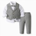 thumbnail image 2 of Paguaki Baby Boy Clothes Suits Tuxedo Gentleman Outfits Formal Shirt Vest Pants Baby Suit Sets Toddler, 2 of 4