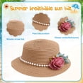thumbnail image 3 of Sombrero de 56-58cm de circunferencia, sombrero protector solar para mujer, sombrero para sol y playa, Sombrero de Paja de verano, conjunto de sombrero para el sol y bolsa de paja, 3 of 5