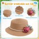 thumbnail image 3 of Sombrero de 56-58cm de circunferencia, sombrero protector solar para mujer, sombrero para sol y playa, Sombrero de Paja de verano, conjunto de sombrero para el sol y bolsa de paja, 3 of 5