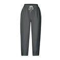 thumbnail image 3 of Mgmyaa Women's Capri Pants Summer Wide Leg High Waisted Pants Drawstring Casual Trousers with Pockets, 3 of 5