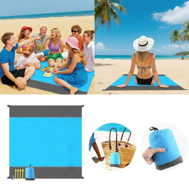 Couverture de Plage pour Camping et Randonnée, Tapis de Pique-Nique Anti-Sable pour Aventures en Plein Air, Durable, Pliable, Portable, Accessoires de Voyage
