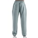 thumbnail image 3 of Pantalones largos para hombre, con cintura elástica, color liso, con cordón y bolsillos, de poliéster., 3 of 4