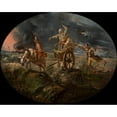 thumbnail image 2 of Ignacy Gierdziejewski 18x15 Gold Ornate Wood Frame and Double Matted Museum Art Print Titled - Symbolic Scene - Poverty and Misery Come to See Us (1856), 2 of 4