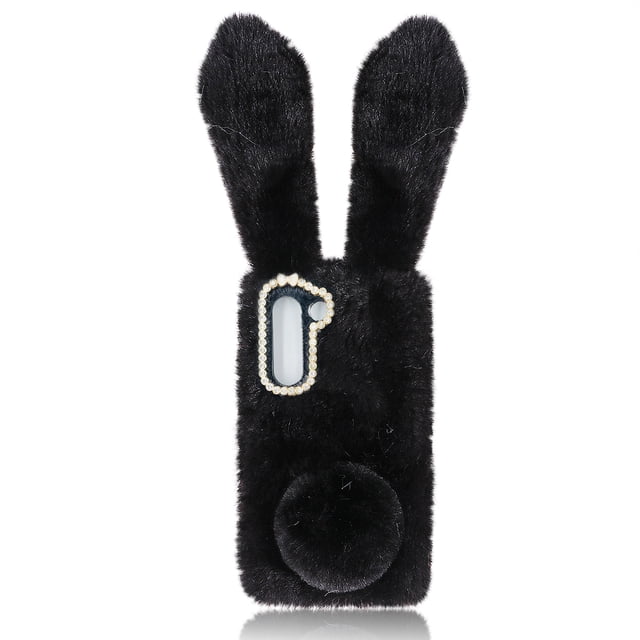 Miangastore Furry Warm Phone Shell Bunny Ear Plush Cellphone Case Compatible with S21 5G