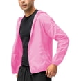 thumbnail image 3 of Lumento Men Basic Windbreaker Jacket Casual Long Sleeve Hooded Shirt Outdoor Active Wear Tops Blouses with Pockets, 3 of 4