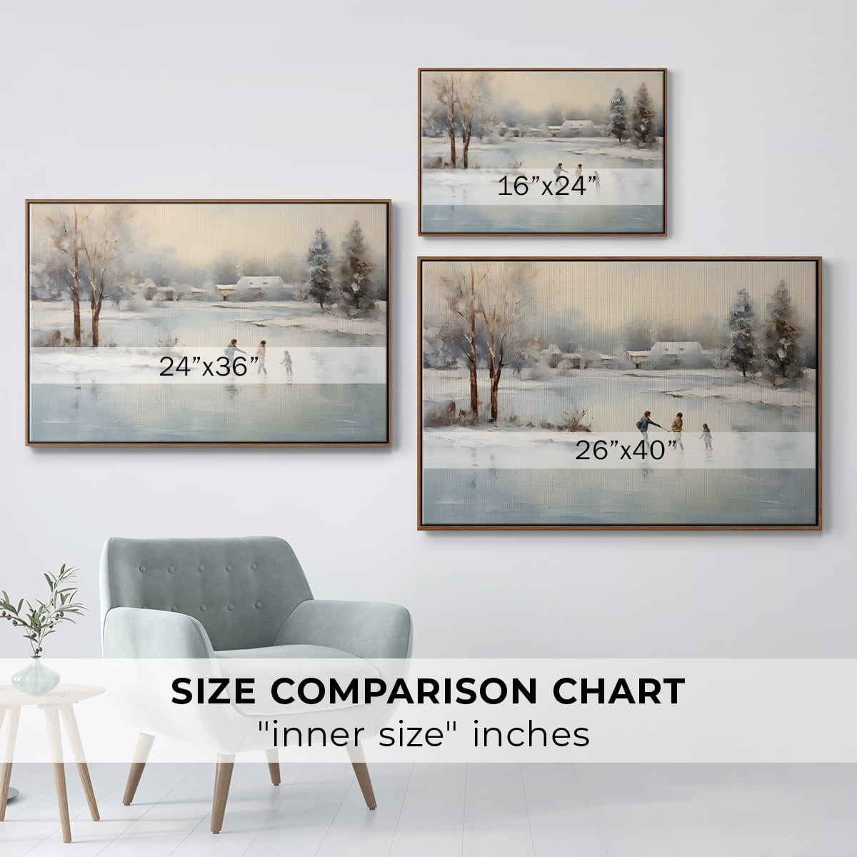 Vintage Landscape-CCXXI By Wexford Home Framed in Walnut Wood Gallery Wrapped Canvas 17 in. x 25 in.