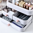 thumbnail image 2 of Soporte de almacenamiento de cosméticos con tapa Caja de cosméticos de encimera no tóxica para baño Wdftyju Libre de BPA, 2 of 3