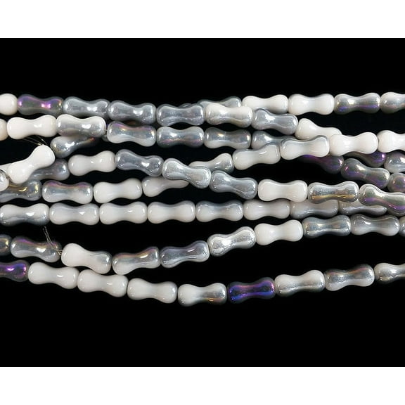 3.5x8mm White With Purple Ab Hourglass Crystal Glass Beads Genuine Gemstone Natural Jewelry Making