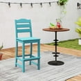 thumbnail image 2 of Costway Outdoor HDPE Bar Stool Patio Tall Chair Backrest Footrest All Weather Turquoise, 2 of 10