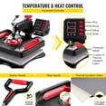 thumbnail image 3 of VEVOR Machine de Presse à Chaud 12 x 15 Pouces 8 en 1 Machine de Sublimation de Presse à Chaud Rotation à 360° Bascule vers l'Extérieur Machine d'Impression de Chemises 8 en 1 Chauffage à Double Tube pour T-Shirts Bricolage Casquette et Tasses Rouge, 3 of 9