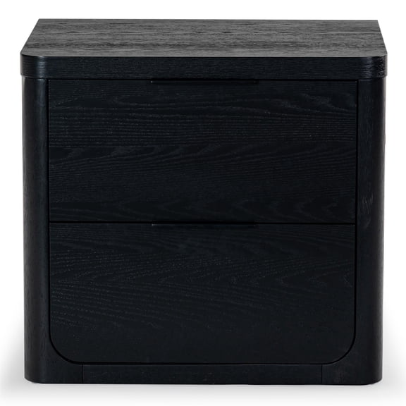 Safavieh Raylie 2 Drawer Solid Wood Nightstand in Black