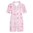 thumbnail image 7 of Enjoytime Cute Pajama Sets for Women Print Comfy 2 Piece Sleepwear Short Sleeve Button Down Shirts with Shorts Loungewear Set, 7 of 7