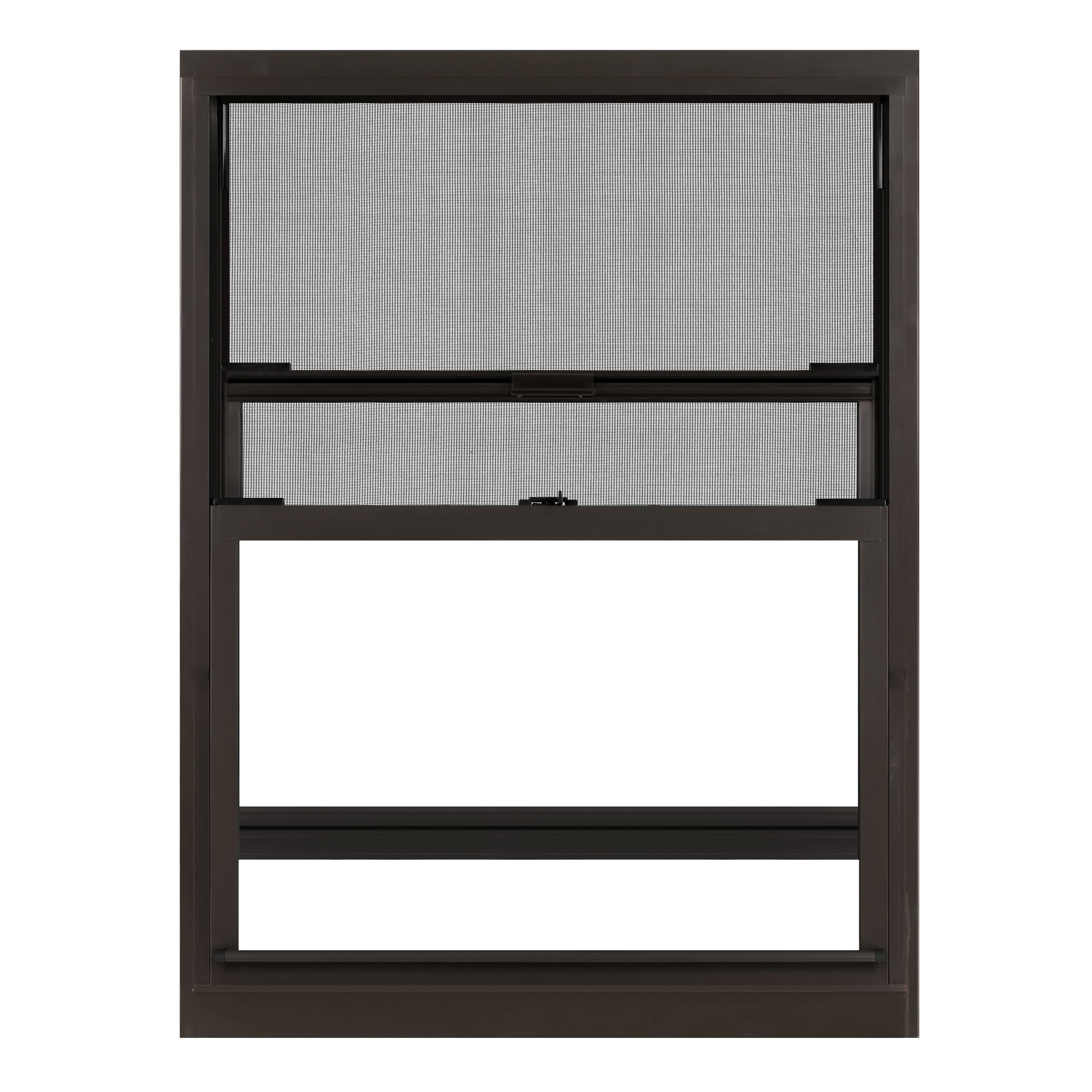 36 in. x 48 in. Brown Aluminum Double Hung Double-Pane Insulated Window with Low-E Glass and Screen