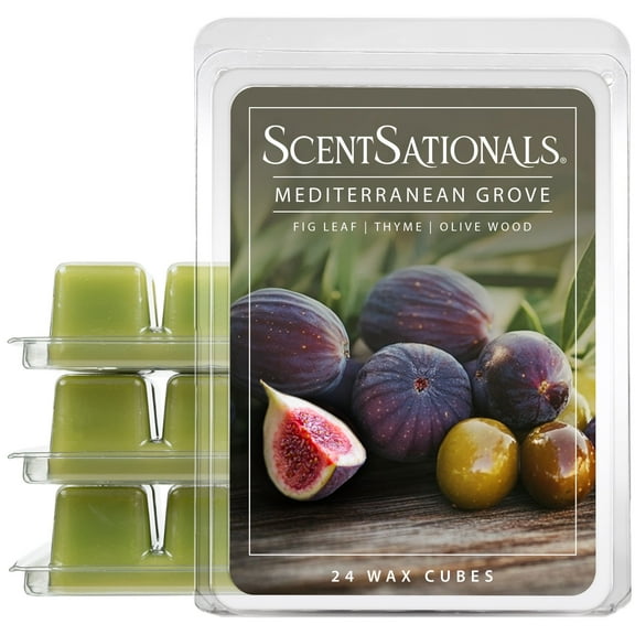 Scentsationals Wax Melts, Wax Cubes Strong Scent – Getaway Collection Mediterranean Grove – Long Lasting Scented Melts for Warmer, 10oz (24-Cubes)
