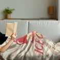 thumbnail image 3 of Ice Cream Soft Flannel Fleece Throw Blanket, Vintage Style Sign Homemade Dessert Best in Town Words Print, Cozy Plush for Indoor and Outdoor Use, 50" x 70", Coral Cream Red, by Ambesonne, 3 of 5