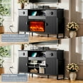 thumbnail image 6 of Holliwill 70" TV Stand for TVs up to 80" with 30" Electric Fireplace & Charging Station, Modern Fluted Entertainment Center with Drawers for Living Room, Black, 6 of 9