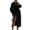 Black-S, variant on Women's Wool Blend Pea Coat with Double Breasted Design, Extra-Long Sleeves Fall-Winter