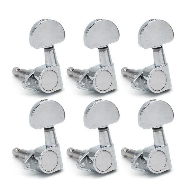 HLONK Guitar String Tuning Pegs Keys Tuners Machine Heads for Acoustic Electric Guitar Chrome