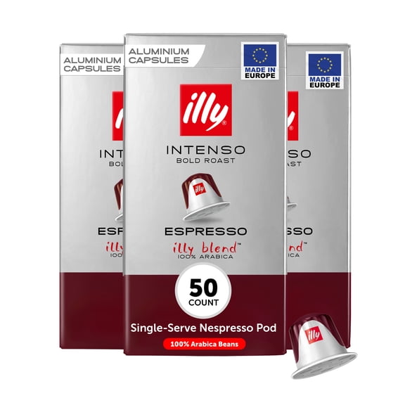 illy Espresso Coffee Pods for Original Machines, Intenso Dark Roast, Mild & Balanced, 10 Ct (Pack of 5)
