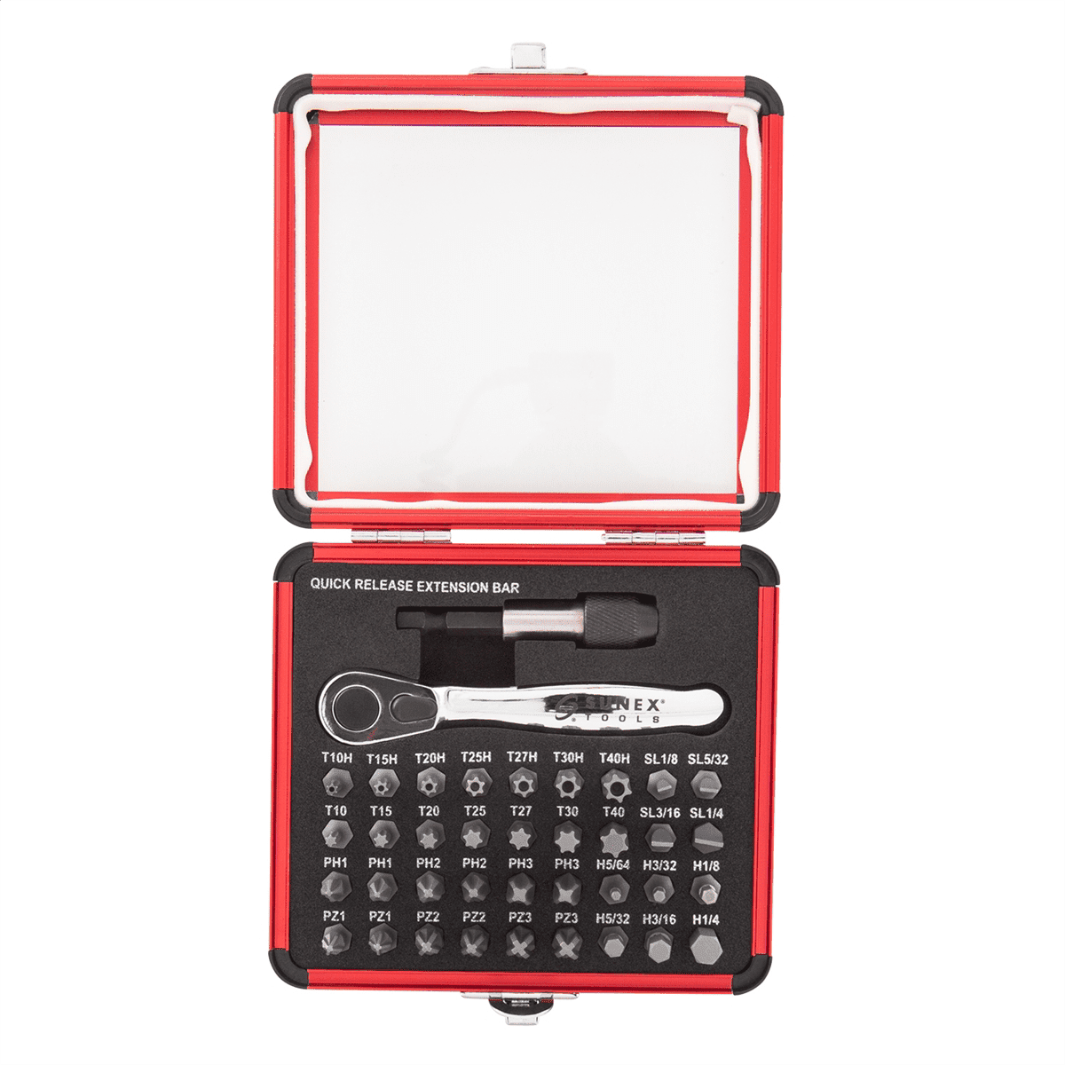 Sunex Tools, Socket & Bit Set, 9732, 44-Piece 1/4