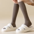 thumbnail image 3 of Tnobhg 1 Pair Women Winter Stockings Thick Knitted Warm Solid Color Elastic Anti-slip Cozy Absorb Sweat Anti-shrink Soft High-tube No Odor Lady Calf Socks, 3 of 8