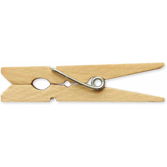 LWR CRAFTS Wooden Small Clothespins 1-7/8" 4.8cm 50 Pieces Per Pack (Natural)