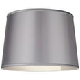 thumbnail image 3 of Springcrest Sydnee Satin Light Gray Medium Drum Lamp Shade 14" Top x 16" Bottom x 11" Slant x 11" High (Spider) Replacement with Harp and Finial, 3 of 7