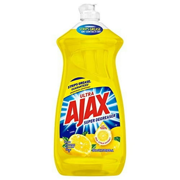 Ajax Dishwashing Liquid Dish Soap Yellow Lemon, 28 oz, 2 Pack