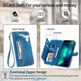 thumbnail image 3 of Luxury Embossing Wallet Multi Card Slot Flip Zipper Leather Case For Redmi Note 13 Pro Plus Note 12 Pro Plus Note 11 Pro 11T 11R 11S Note 10Pro 10S For Redmi 13C 12C 12 10C 10A A1 9A 9C K70 K60Ultra, 3 of 9