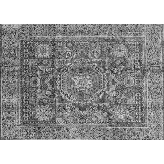 Ahgly Company Indoor Rectangle Abstract Gray Modern Area Rugs, 8' x 12'