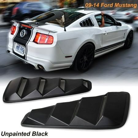 Mustang Xenon Side Scoops - Xotic Tech 2 Pieces Unpainted Black Side Vent Window Quarter Scoop Louver Covers For 2009-2014 Ford Mustang
